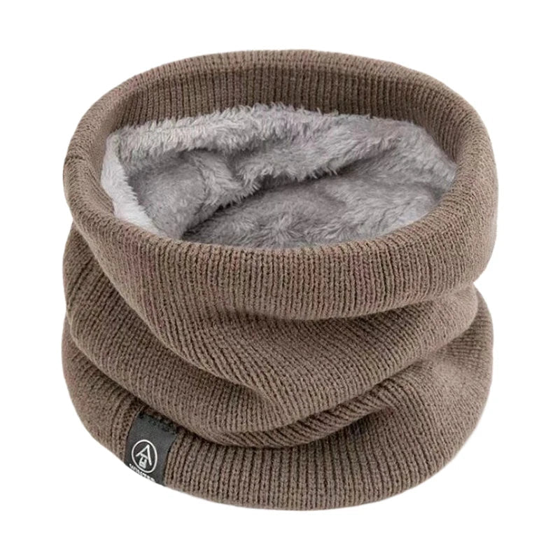 Knitted Scarf Winter Warm Snood Scarves Solid Thicken Wool Fur Neck Warmer Unisex Men Neck Scarfs Ring Female Pullover Scarf
