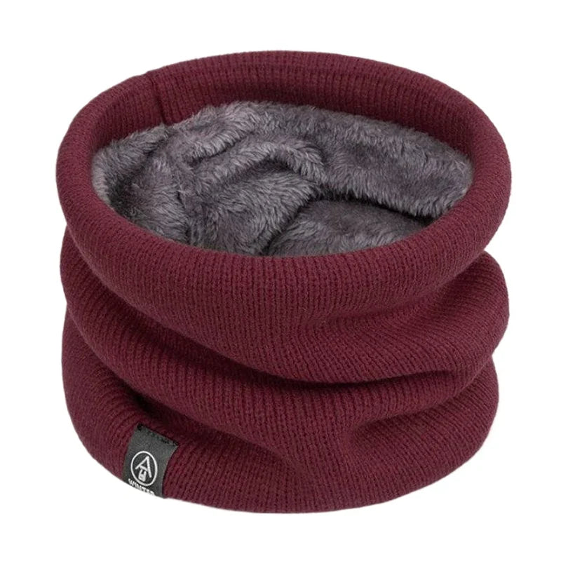 Knitted Scarf Winter Warm Snood Scarves Solid Thicken Wool Fur Neck Warmer Unisex Men Neck Scarfs Ring Female Pullover Scarf